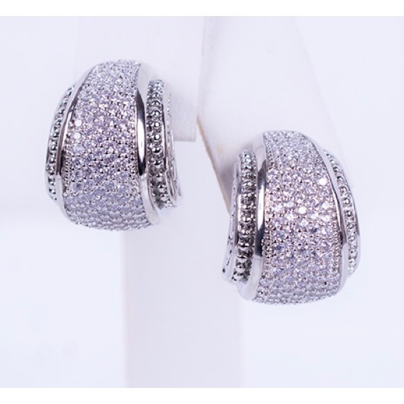 Jewelry - CRYSTAL EARRINGS  WITH FULL CUT CRYSTALS   OMEGA BACKING